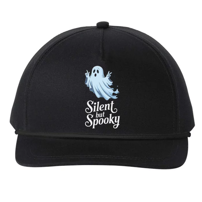 Silent But Spooky Humor For Ghost Lovers Halloween Fun Snapback Five-Panel Rope Hat