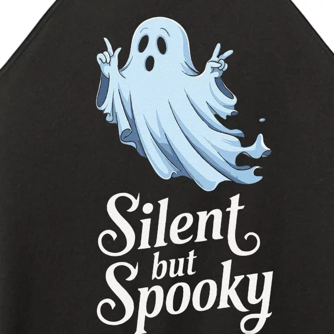 Silent But Spooky Humor For Ghost Lovers Halloween Fun Women’s Perfect Tri Rocker Tank