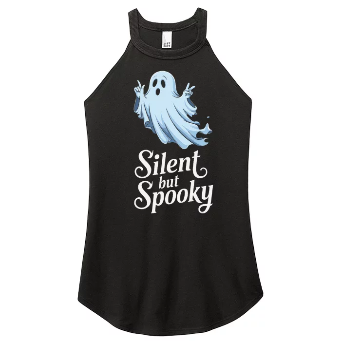 Silent But Spooky Humor For Ghost Lovers Halloween Fun Women’s Perfect Tri Rocker Tank