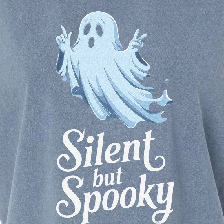 Silent But Spooky Humor For Ghost Lovers Halloween Fun Garment-Dyed Women's Muscle Tee