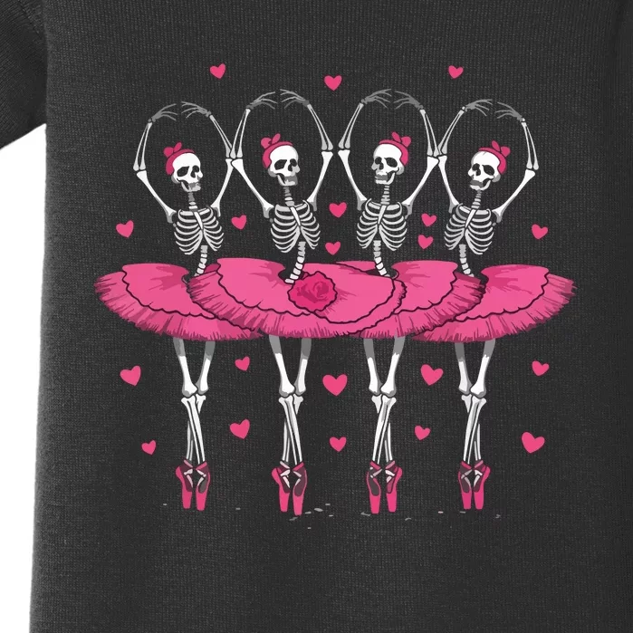 Spooky Ballerina Skeleton Dance Funny Halloween Ballet Baby Bodysuit