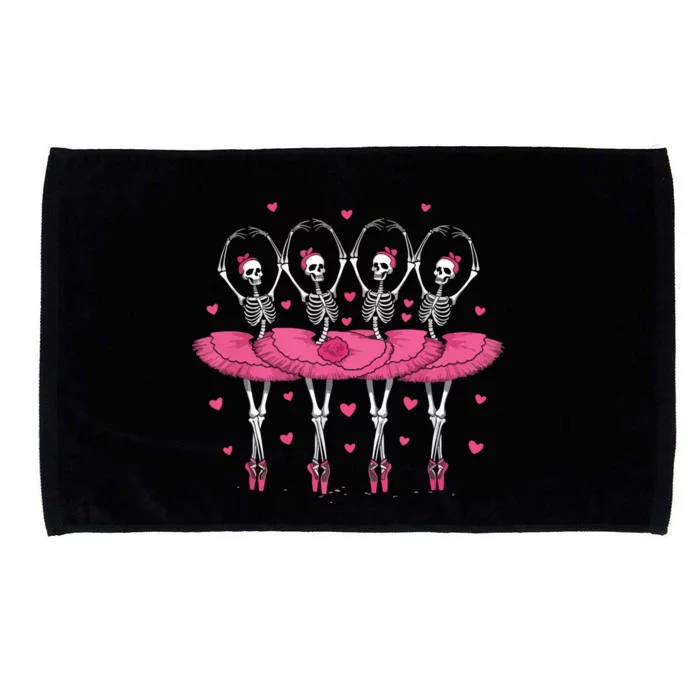 Spooky Ballerina Skeleton Dance Funny Halloween Ballet Microfiber Hand Towel