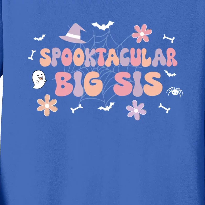 Spooktacular Big Sis Birthday Cute Ghost Halloween Gift Kids Long Sleeve Shirt