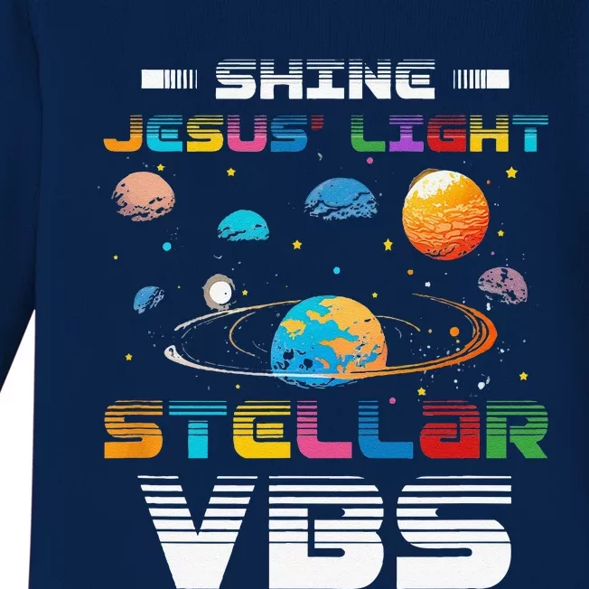 Stellar Bible School VBS Shine Jesus Light Christian Baby Long Sleeve Bodysuit