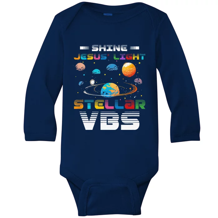 Stellar Bible School VBS Shine Jesus Light Christian Baby Long Sleeve Bodysuit