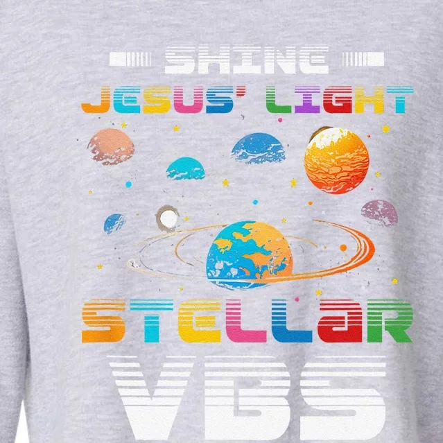 Stellar Bible School VBS Shine Jesus Light Christian Cropped Pullover Crew