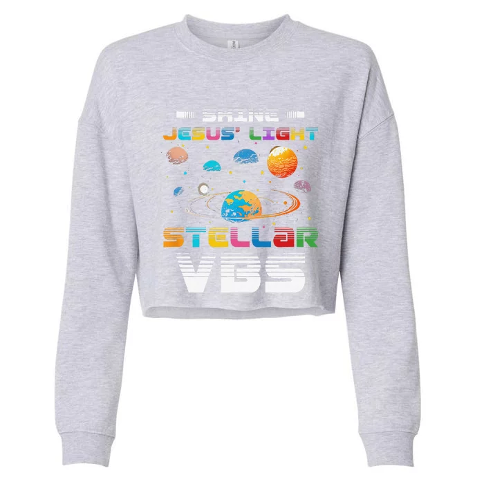 Stellar Bible School VBS Shine Jesus Light Christian Cropped Pullover Crew