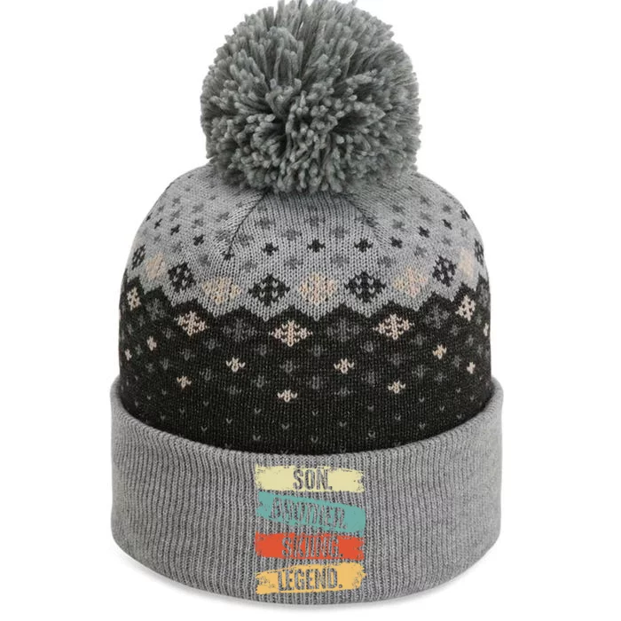 Son Brother Skiing Legend Winter The Baniff Cuffed Pom Beanie