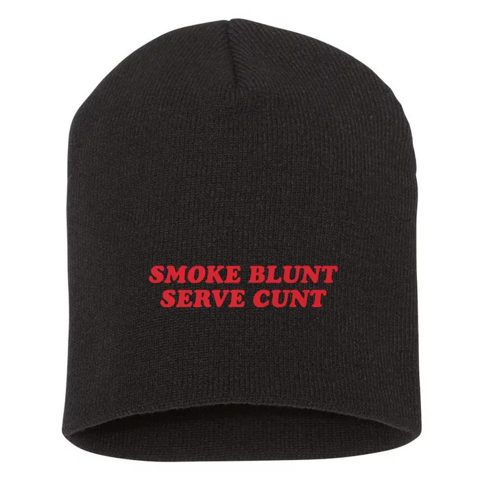 Smoke Blunt Serve Cunt Short Acrylic Beanie