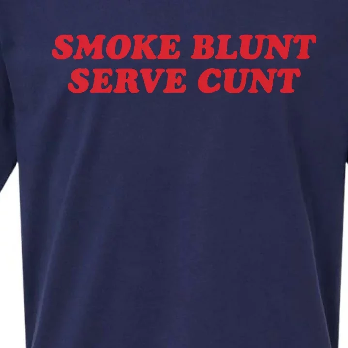 Smoke Blunt Serve Cunt Sueded Cloud Jersey T-Shirt