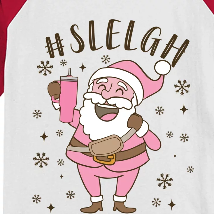 Sleigh Bougie Santa Tumbler Boojee Boujee Funny Christmas Gift Kids Colorblock Raglan Jersey