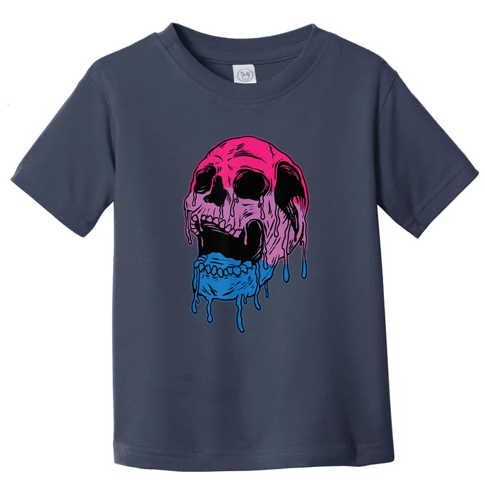 Subtle Bisexual Skull Bi Pride Flag Bisexuality Toddler T-Shirt