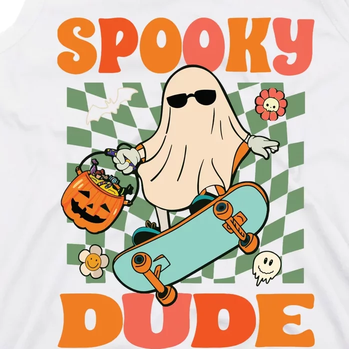 Skateboard Boo Spooky Jack O Lantern Halloween Costumes Boy Tank Top