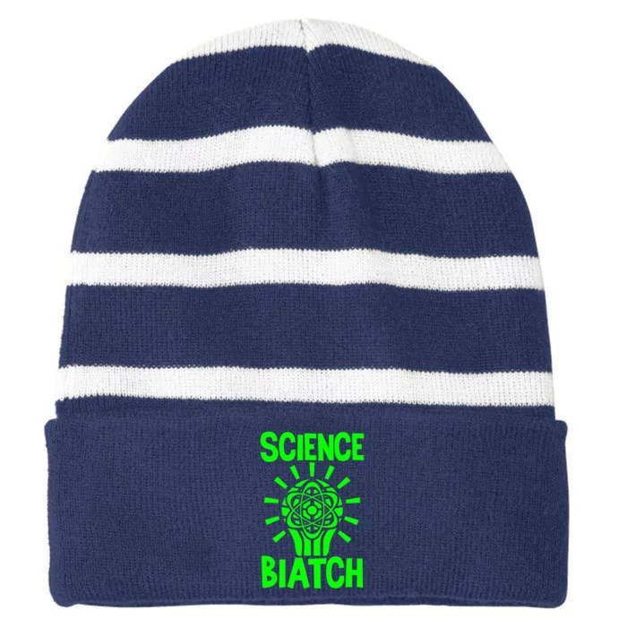 Science Biatch Striped Beanie with Solid Band