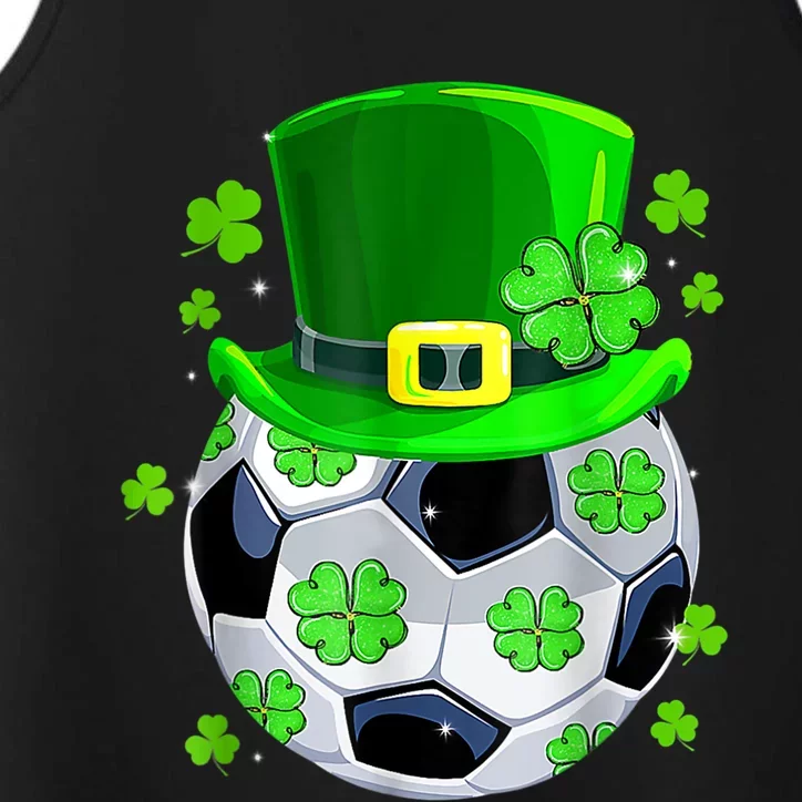 Soccer Ball Shamrock Funny Irish St Patrick Day Performance Tank