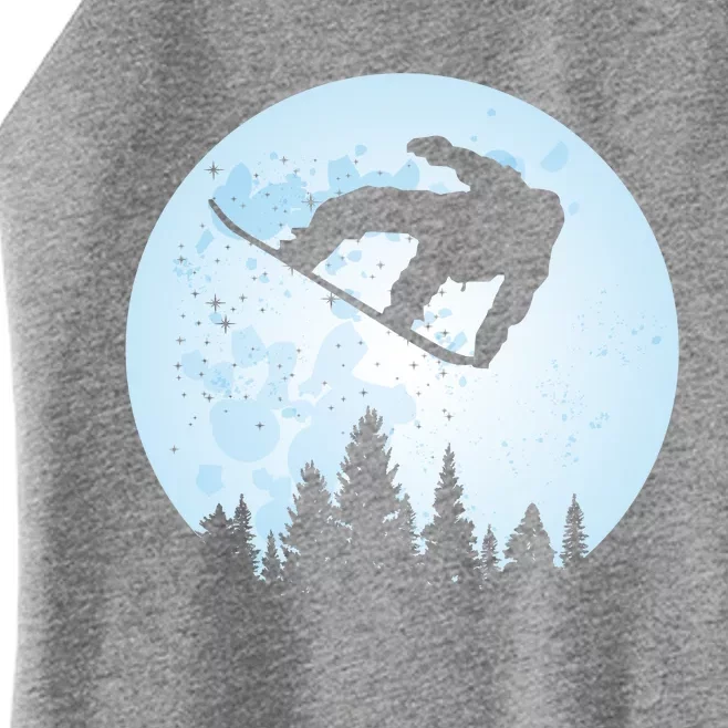 Snowboard Bigfoot Ski Gift Funny Sasquatch Skiing Women’s Perfect Tri Rocker Tank