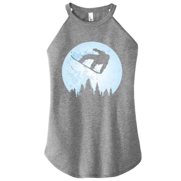 Snowboard Bigfoot Ski Gift Funny Sasquatch Skiing Women’s Perfect Tri Rocker Tank