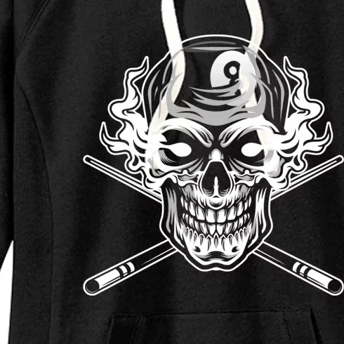 Skull Billiards Snooker Billiard 8 Ball Player Cue Sports Gift Women's Fleece Hoodie