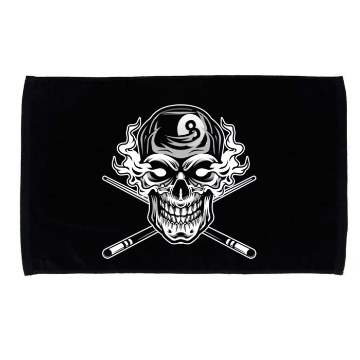 Skull Billiards Snooker Billiard 8 Ball Player Cue Sports Gift Microfiber Hand Towel