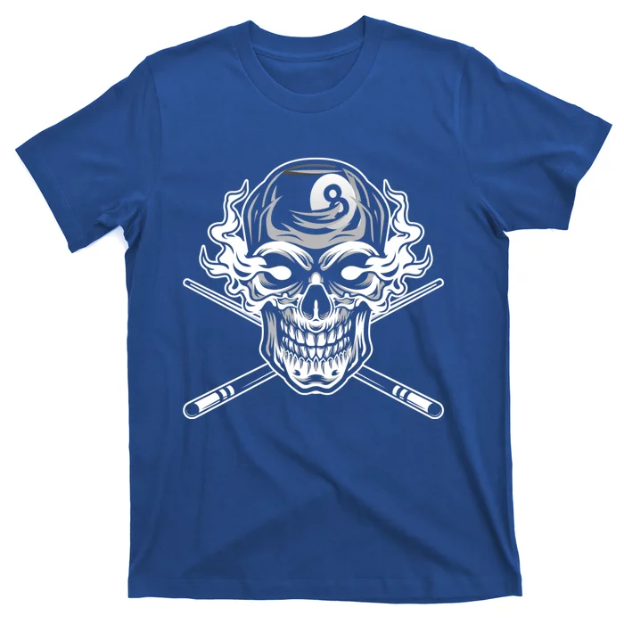 Skull Billiards Snooker Billiard 8 Ball Player Cue Sports Gift T-Shirt