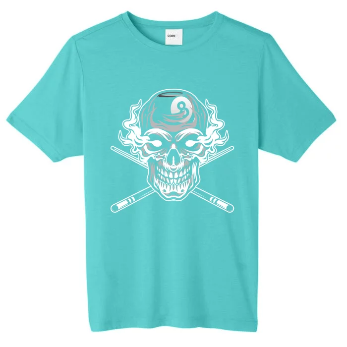 Skull Billiards Snooker Billiard 8 Ball Player Cue Sports Gift ChromaSoft Performance T-Shirt