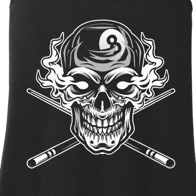 Skull Billiards Snooker Billiard 8 Ball Player Cue Sports Ladies Essential Tank