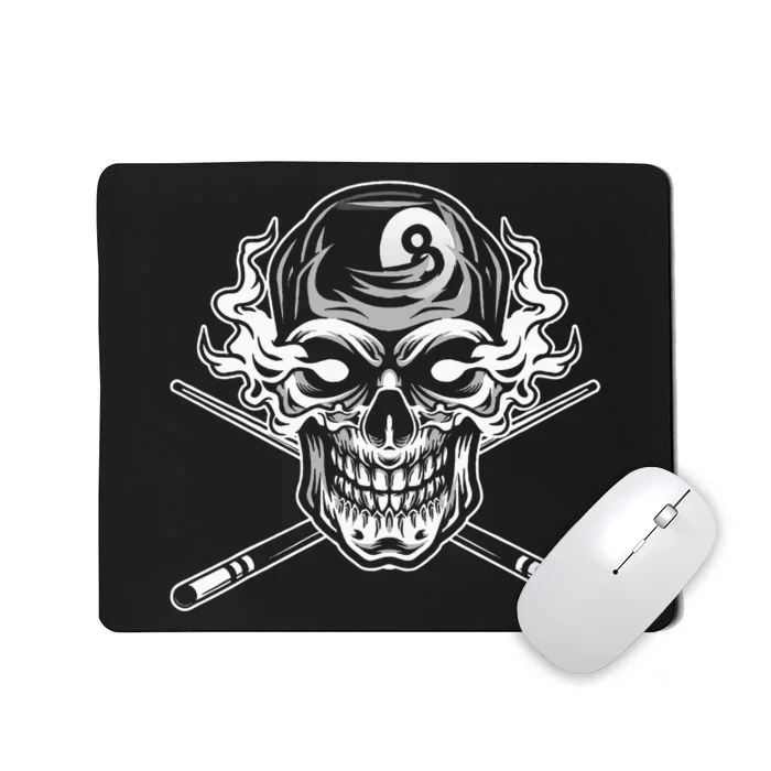 Skull Billiards Snooker Billiard 8 Ball Player Cue Sports Mousepad