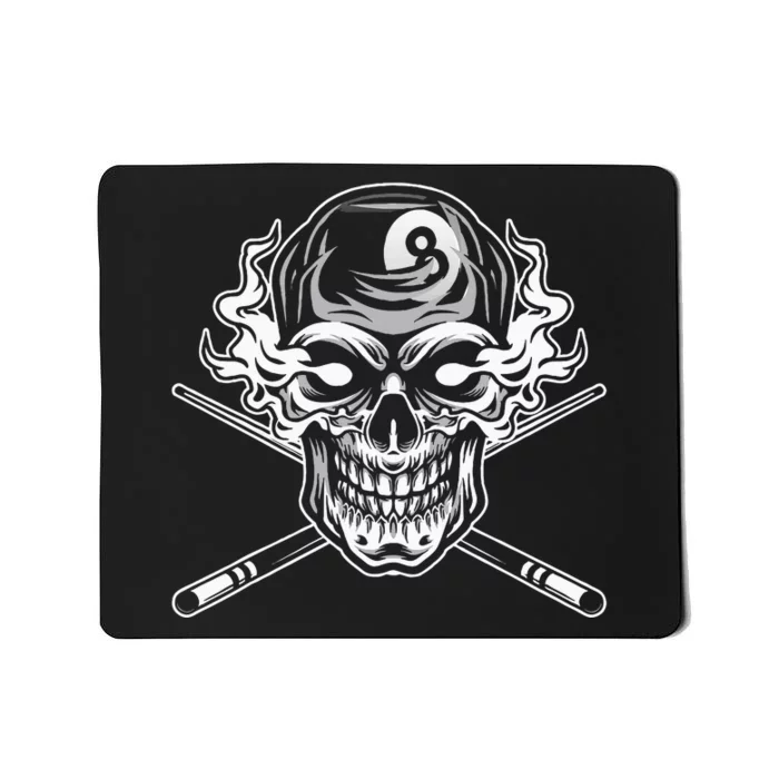 Skull Billiards Snooker Billiard 8 Ball Player Cue Sports Mousepad