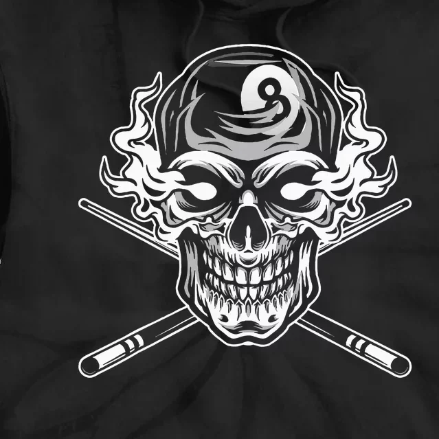 Skull Billiards Snooker Billiard 8 Ball Player Cue Sports Tie Dye Hoodie