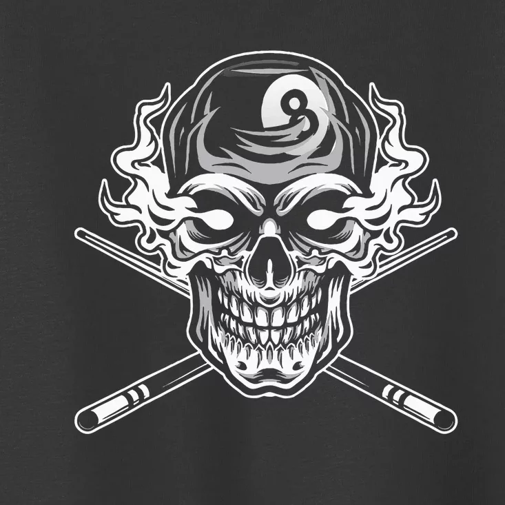 Skull Billiards Snooker Billiard 8 Ball Player Cue Sports Toddler T-Shirt