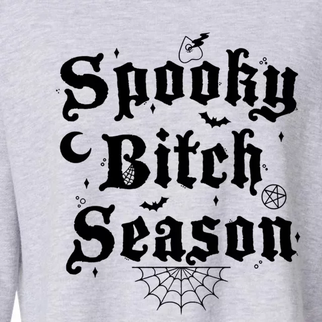 Spooky Bitch Season Classic Halloween Gift Cropped Pullover Crew