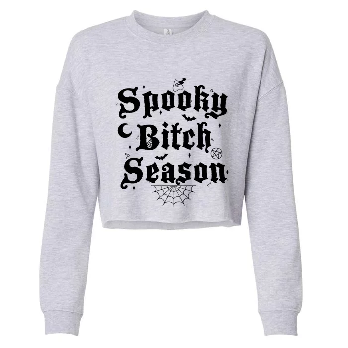 Spooky Bitch Season Classic Halloween Gift Cropped Pullover Crew