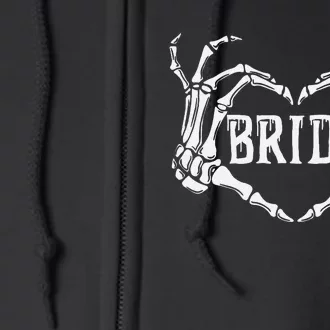 Spooky Bride Skeleton Hands Halloween Engagement Wedding Full Zip Hoodie