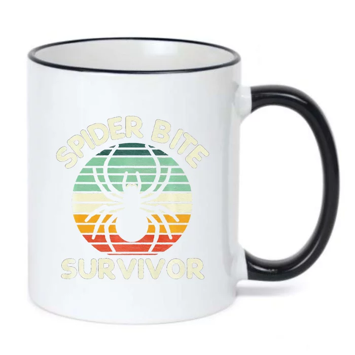 Spider Bite Survivor I Survived A Spider Bite Premium Black Color Changing Mug