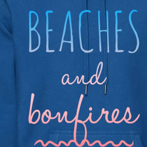 Summer Beaches Saying / Bonfires Ocean Beach Vacation Meaningful Gift Premium Hoodie