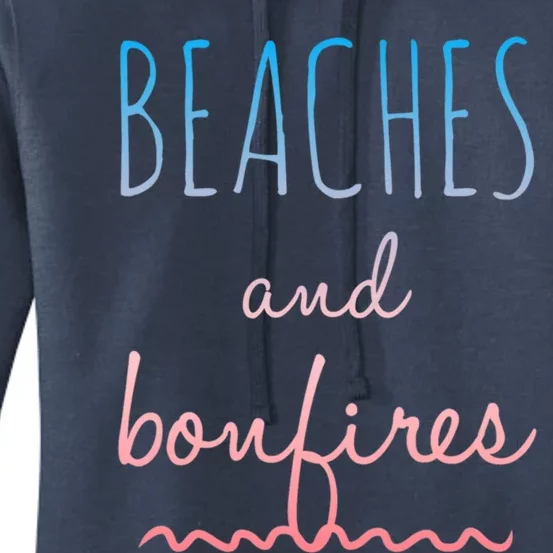 Summer Beaches Saying / Bonfires Ocean Beach Vacation Meaningful Gift Women's Pullover Hoodie