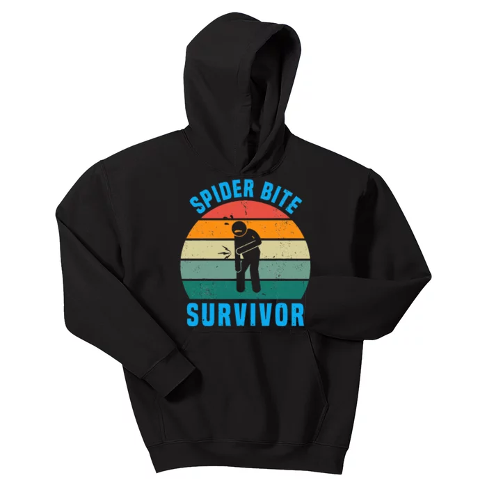 Spider Bite Survivor I Survived A Spider Bite Kids Hoodie