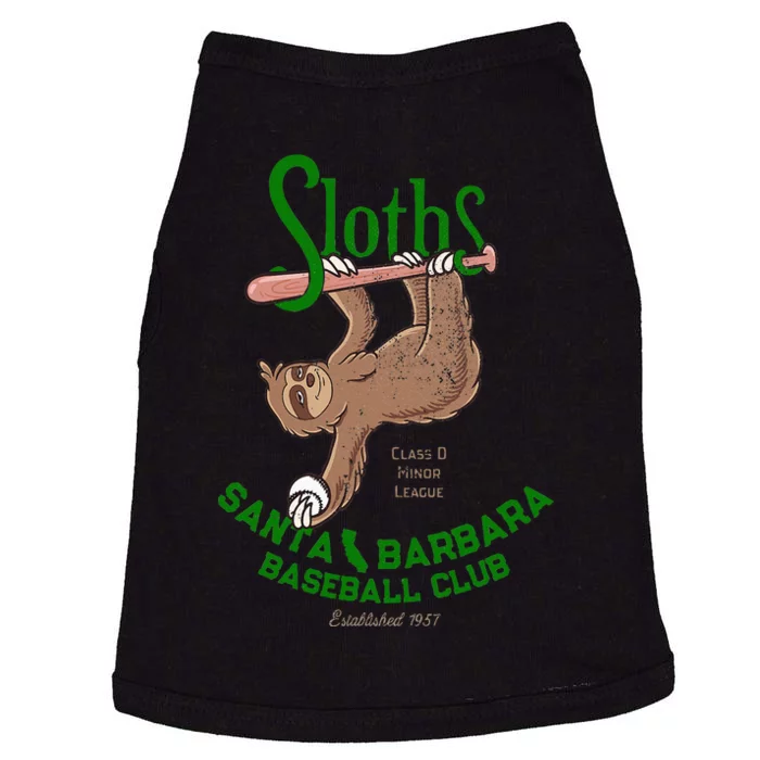 Santa Barbara Sloths Minor League Retro Baseball Team Doggie Tank