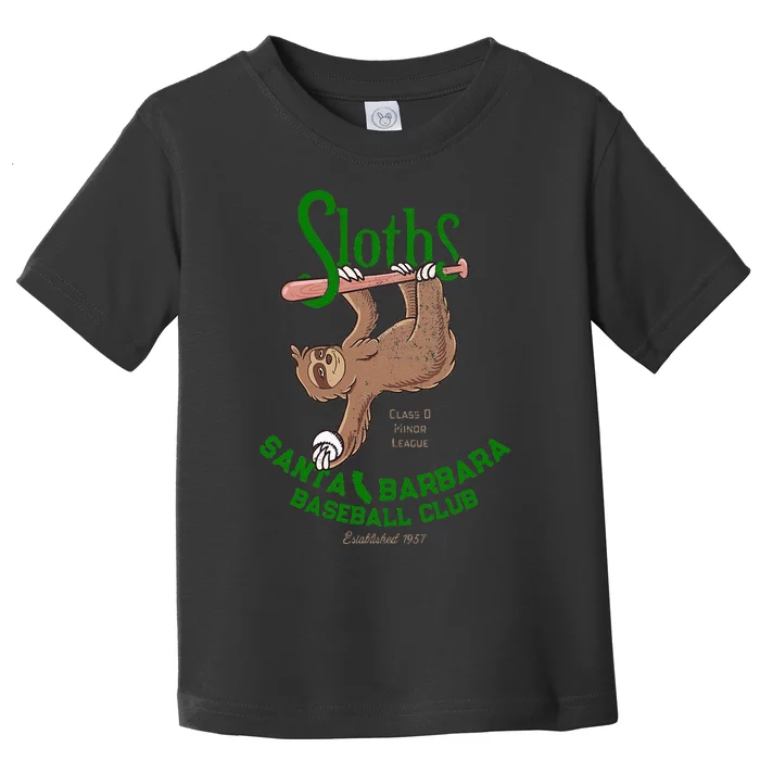 Santa Barbara Sloths Minor League Retro Baseball Team Toddler T-Shirt