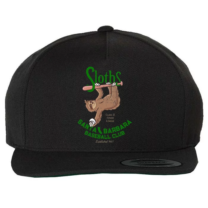 Santa Barbara Sloths Minor League Retro Baseball Team Wool Snapback Cap