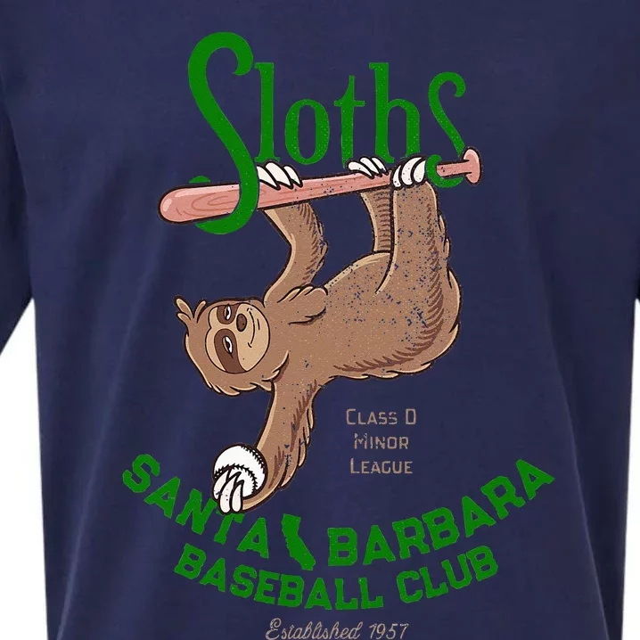 Santa Barbara Sloths Minor League Retro Baseball Team Sueded Cloud Jersey T-Shirt