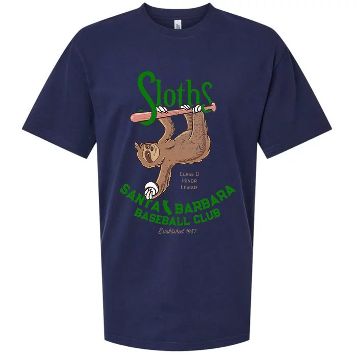 Santa Barbara Sloths Minor League Retro Baseball Team Sueded Cloud Jersey T-Shirt