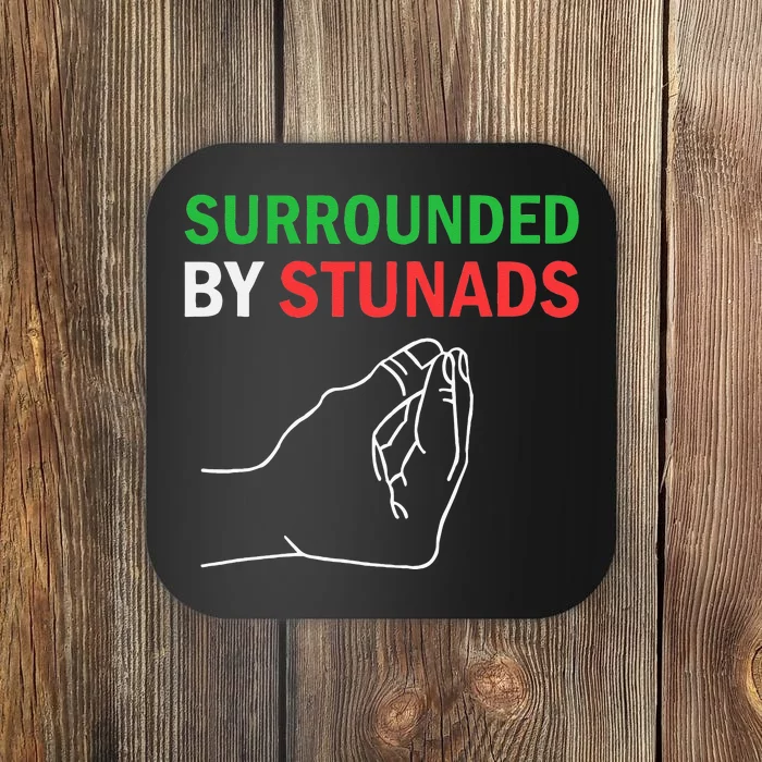 Surrounded By Stunads Funny Italian Sayings Coaster