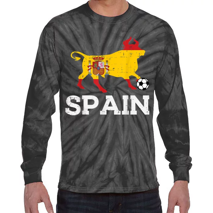 Spain Bull Spanish Soccer Ball    Boys Girls Tie-Dye Long Sleeve Shirt