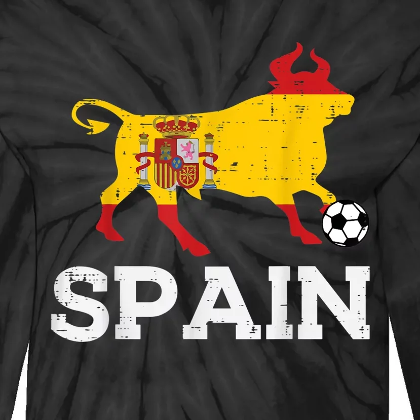 Spain Bull Spanish Soccer Ball    Boys Girls Tie-Dye Long Sleeve Shirt