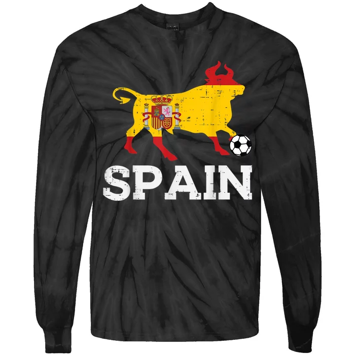 Spain Bull Spanish Soccer Ball    Boys Girls Tie-Dye Long Sleeve Shirt