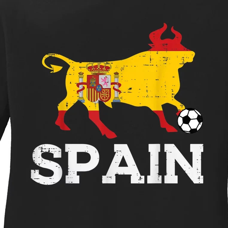 Spain Bull Spanish Soccer Ball    Boys Girls Ladies Long Sleeve Shirt