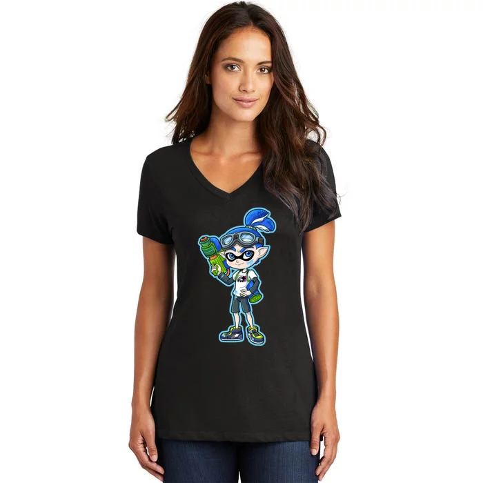 Squid Boy Women's V-Neck T-Shirt