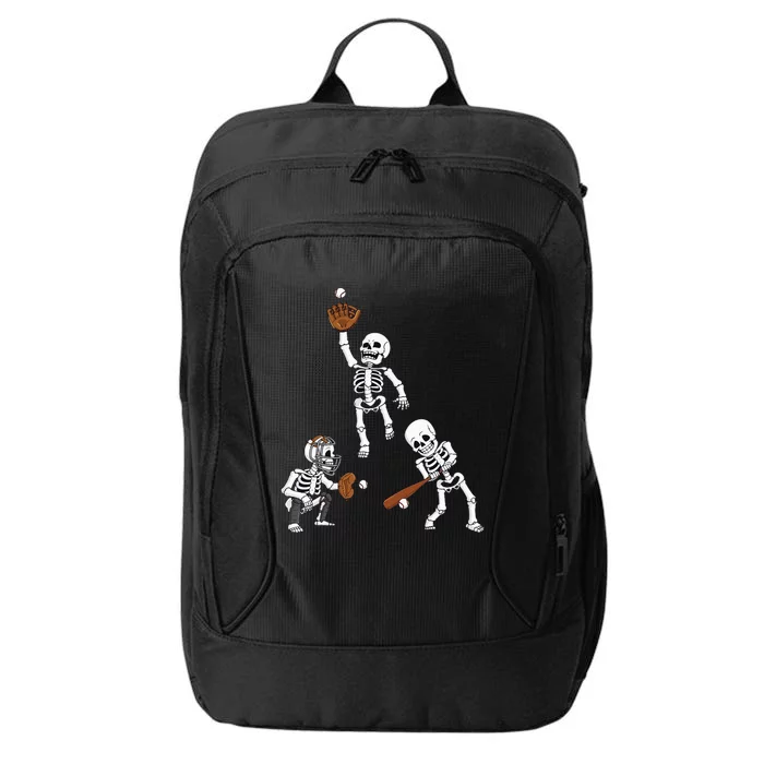 Spooky Baseball Skeletons: Hitter & Catcher City Backpack