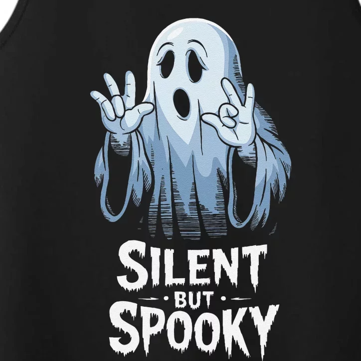 Silent But Spooky Ghost Design For Halloween Lovers Performance Tank